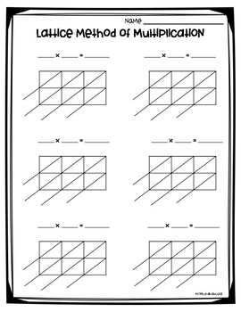 lattice multiplication worksheets 3nbt2 and 4nbt5 by