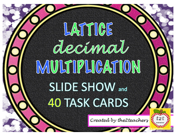 Preview of Lattice Multiplication with Decimals PowerPoint and Task Cards