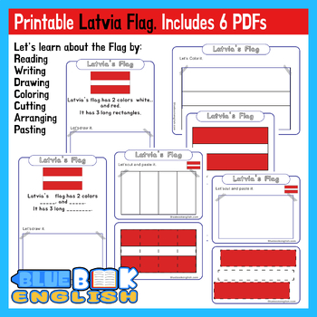 Preview of Latvia Flag Activity | Latvian Flag Craft Differentiated (6 Pages)