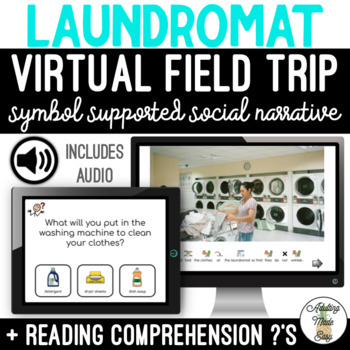 Preview of Laundromat Virtual Field Trip Social Narrative & Comprehension Google Slides SS