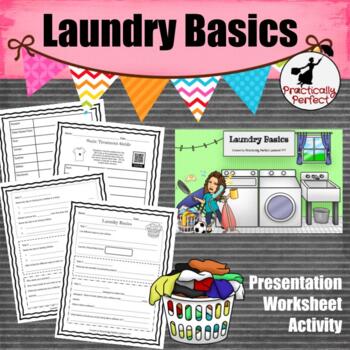 Preview of Laundry Basics and Stain Removal Presentation Worksheet and Acivity