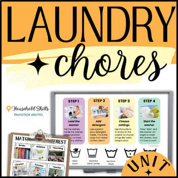 Preview of Laundry Chores | Life Skills BUNDLE | SPED Vocab, Reading & Life Skills