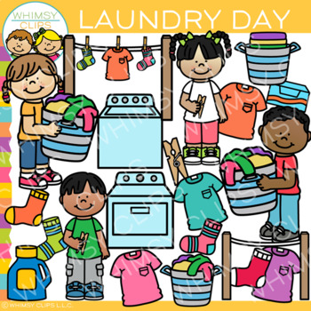 Preview of Washing Laundry Clip Art