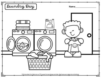 Laundry Day Coloring & Cutting by OTs Have More Fun