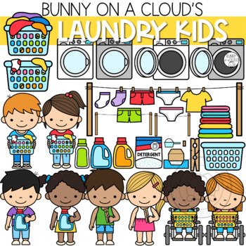 Laundry Kids Clipart by Bunny On A Cloud by Bunny On A Cloud | TpT