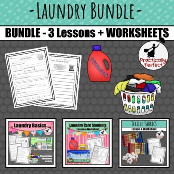Preview of Laundry Lesson Bundle - Textiles - Steps to Laundry - Care Labels