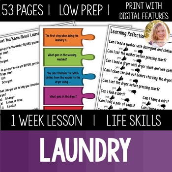 Preview of Laundry Lesson Functional Daily Living Life Skills Special Education