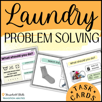 Preview of Laundry Problem Solving | 3 Levels | TASK CARDS Life Skills Activity