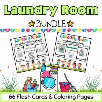 Laundry Room Coloring Pages & Flash Cards BUNDLE for PreK & K Kids-66 ...