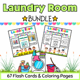 Laundry Room Coloring Pages & Flash Cards BUNDLE for PreK 