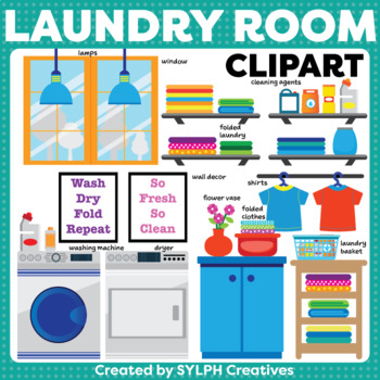 clean folded clothes laundry clipart