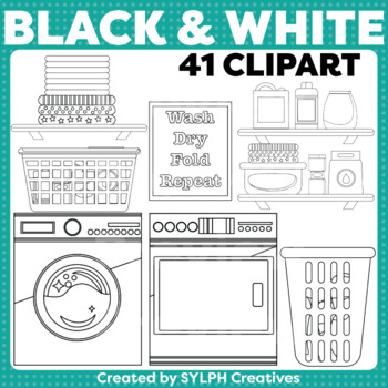 laundry room clipart black and white