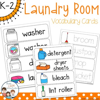 Preview of Laundry Room Vocabulary Word Wall Cards plus Write & Wipe Version