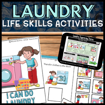 Preview of Laundry Sequencing Activities Bundle for Special Education Digital & Printable