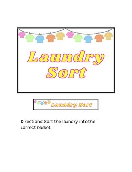 Preview of Laundry Sort File Folder