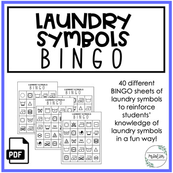 Preview of Laundry Symbols Bingo | Family Consumer Sciences | FCS