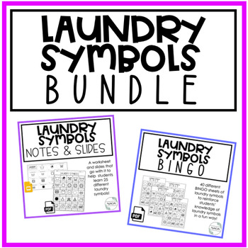 Preview of Laundry Symbols Notes + Slides + BINGO | BUNDLE | Family Consumer Sciences | FCS
