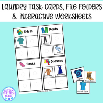 Preview of Laundry Task Cards & File Folders for Special Education