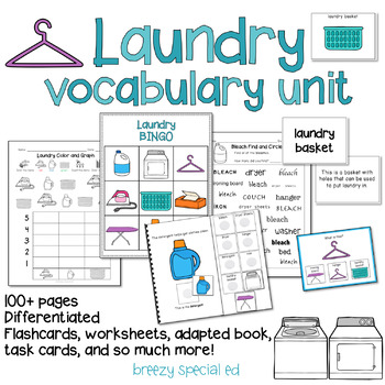 Preview of Laundry Vocabulary Life Skill Unit for Special Education