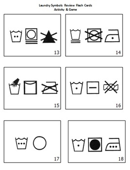 Preview of Laundry/Garment/Textiles Care Symbols - Review Game & Flash Cards