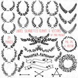 Laurel and Wreath Clipart Clip Art - Commercial and Personal Use