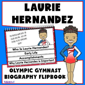 Preview of Laurie Hernandez Biography Report Flipbook Latinx Leader Women's History Month