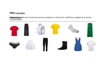 Lavandería- Clasificar ropa por color/ Laundry sorting | TPT