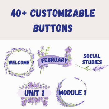 Preview of Lavender LMS Buttons - Great for Canvas, Moodle, Google Classroom, and More