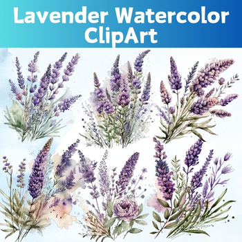 Preview of Lavender Watercolor ClipArt