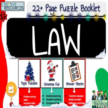 Preview of Law Christmas Puzzle Work Booklet