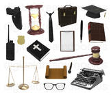 Law Clip Art - Lawyer Courtroom Digital Graphics