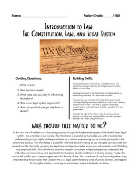 Preview of Law Education Street Law Unit 1 NOTES Intro to Law