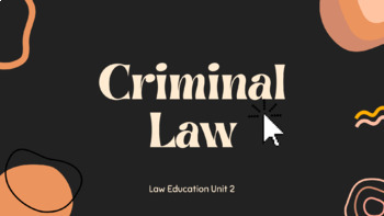 Preview of Law Education Street Law Unit 2 PPT Criminal Law