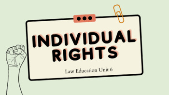 Preview of Law Education Street Law Unit 6 PPT Individual Rights and Liberties