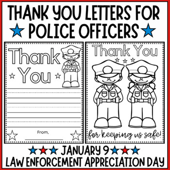 Law Enforcement Appreciation Day Thank You Police Officer Letters and