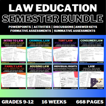 Preview of Law-Related Education: Full Semester Bundle and Google Compatible