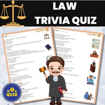 Preview of Law Trivia Quiz Questions | Legal Concepts Assessment | Government and Civics