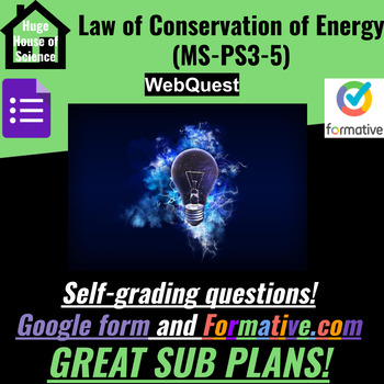 Preview of Law of Conservation of Energy WebQuest (MS-PS3-5) GREAT SUB PLANS!