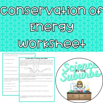 Preview of Law of Conservation of Energy Worksheet