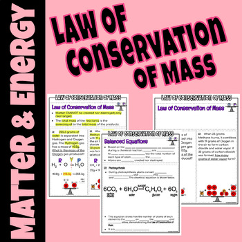 Preview of Law of Conservation of Mass [EDITABLE] Slides and Fill-in the Blank Guided Notes