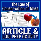 Law of Conservation of Mass READING and ACTIVITY with Simp