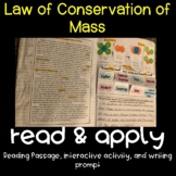 Law of Conservation of Mass Read and Apply