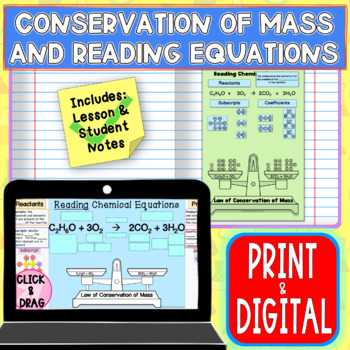 Preview of Law of Conservation of Mass & Reading Chemical Equations