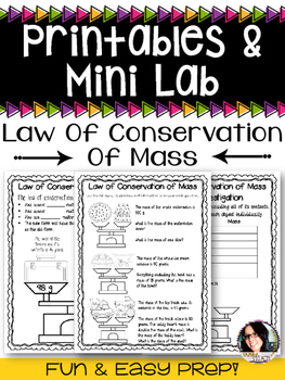 Preview of Law of Conservation of Mass Worksheets and Mini Investigation
