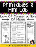Law of Conservation of Mass Worksheets and Mini Investigation