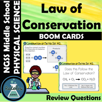 Preview of Law of Conservation of Matter NGSS Physical Science Review Boom Cards Set 2