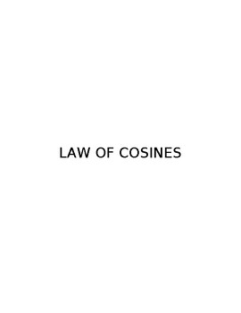 Preview of Law of Cosine - Worksheet
