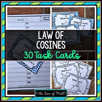 Preview of Law of Cosines: 30 Task Cards