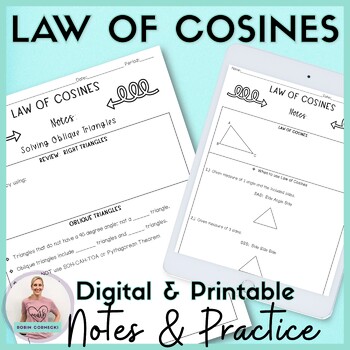 Preview of Law of Cosines Guided Notes