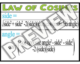 Law of Cosines Poster